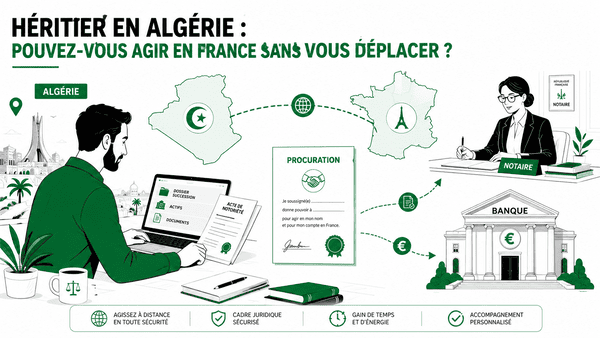 Héritier en Algerie - pouvez vous agir en France sans vous deplacer?